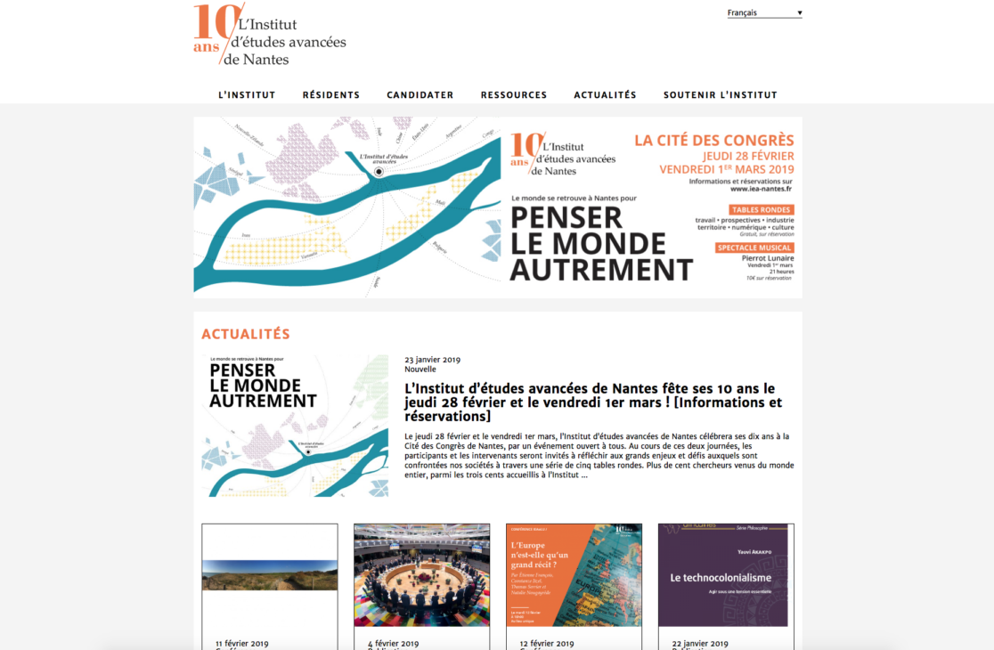 programme, Institut d'études avancées, Nantes, origami, communication visuelle, événementiel, enseigne, penser le monde autrement