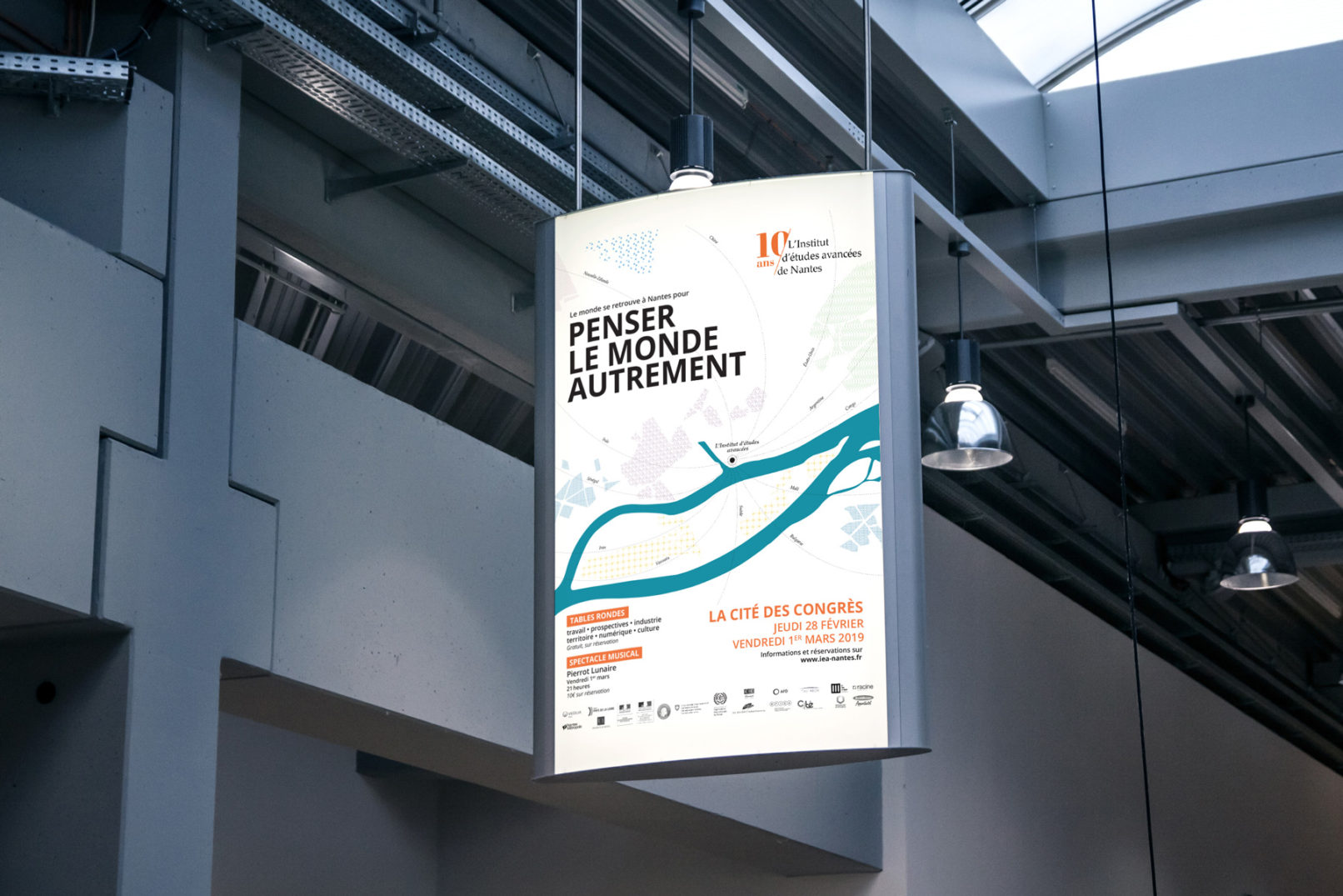 programme, Institut d'études avancées, Nantes, origami, communication visuelle, événementiel, enseigne, penser le monde autrement