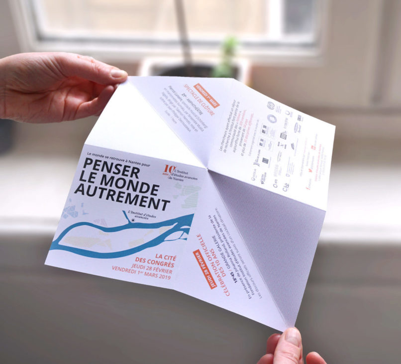 penser le monde autrement, programme, Institut d'études avancées, Nantes, origami, communication visuelle, événementiel