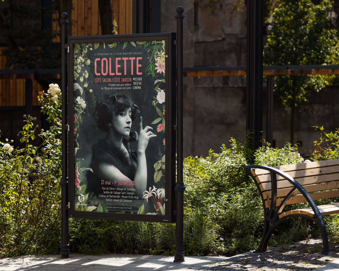 création affiche, vanora graphiste, graphiste rouen, affiche colette, communication événementielle, graphisme, flyer, dépliant, 3 volets, pub, conception graphique, trophées de la communication normandie, lauréat, graphiste rouen, graphiste culturel