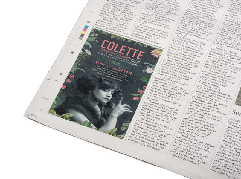 événement,colette, presse, journal, courrier cauchois, conception graphique, trophées de la communication normandie, lauréat, graphiste rouen, graphiste culturel, colette autrice