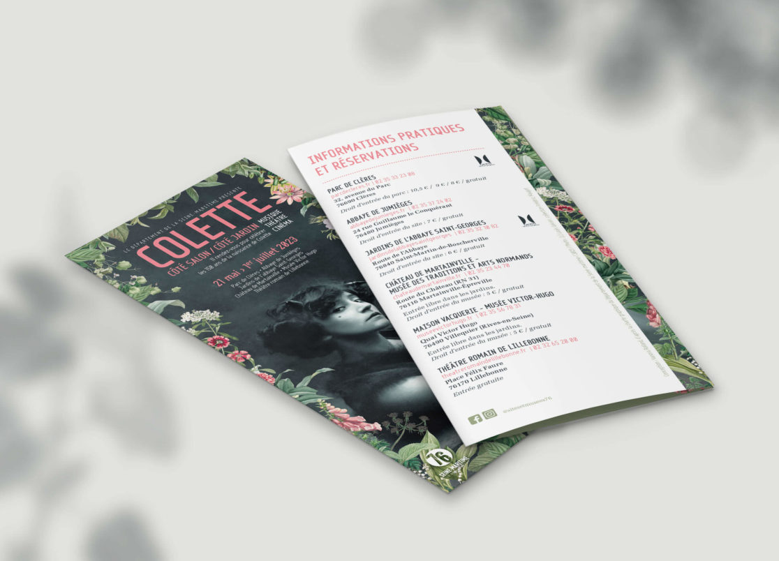 conception graphique, création affiche, vanora graphiste, graphiste rouen, affiche colette, communication événementielle, graphisme, flyer, dépliant, 3 volets, trophées de la communication normandie, lauréat, graphiste rouen, graphiste culturel