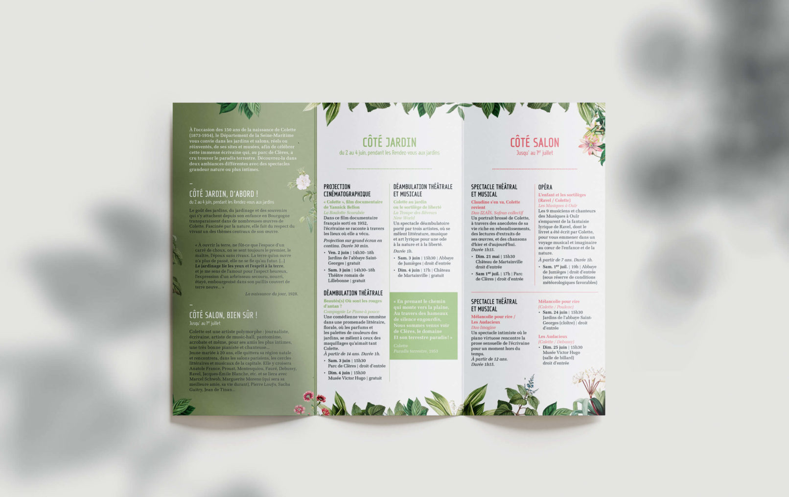 conception graphique, création affiche, vanora graphiste, graphiste rouen, affiche colette, communication événementielle, graphisme, flyer, dépliant, 3 volets