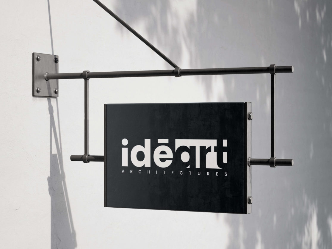 enseigne agence d'architecture ideart, refonte du logo ideart, logo architecte, normandie, graphiste rouen, ideart lillebonne