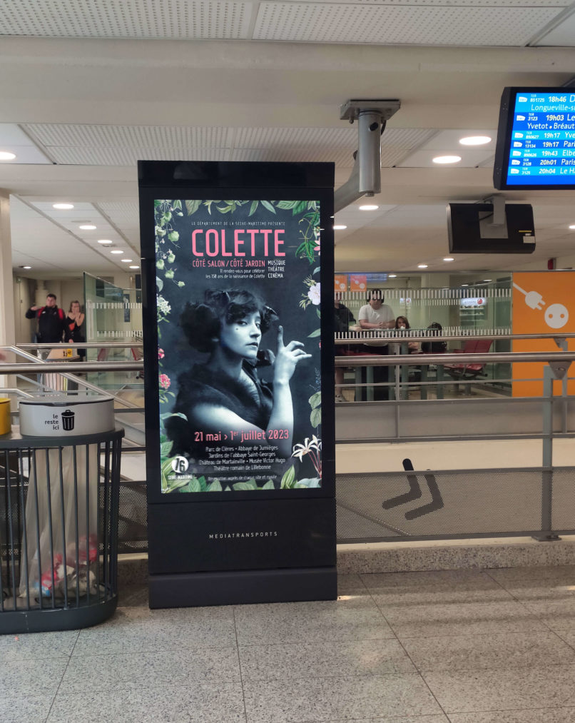 création affiche, vanora graphiste, graphiste rouen, affiche colette, communication événementielle, graphisme, flyer, dépliant, 3 volets, gare de rouen, pub, conception graphique, trophées de la communication normandie, lauréat, graphiste rouen, graphiste culturel