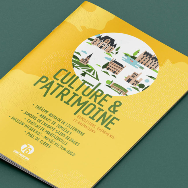 couverture, brochure, programme culturel, seine-maritime, mise en page, communication, culure, patrimoine, département, normandie, événement, exposition, animations