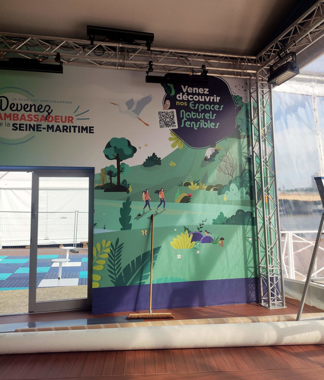 création brochure, illustration, sorties nature, seine-maritime, estival, littoral, mise en page, affiche, campagne, vallée de la seine, armada, stand, département, bache