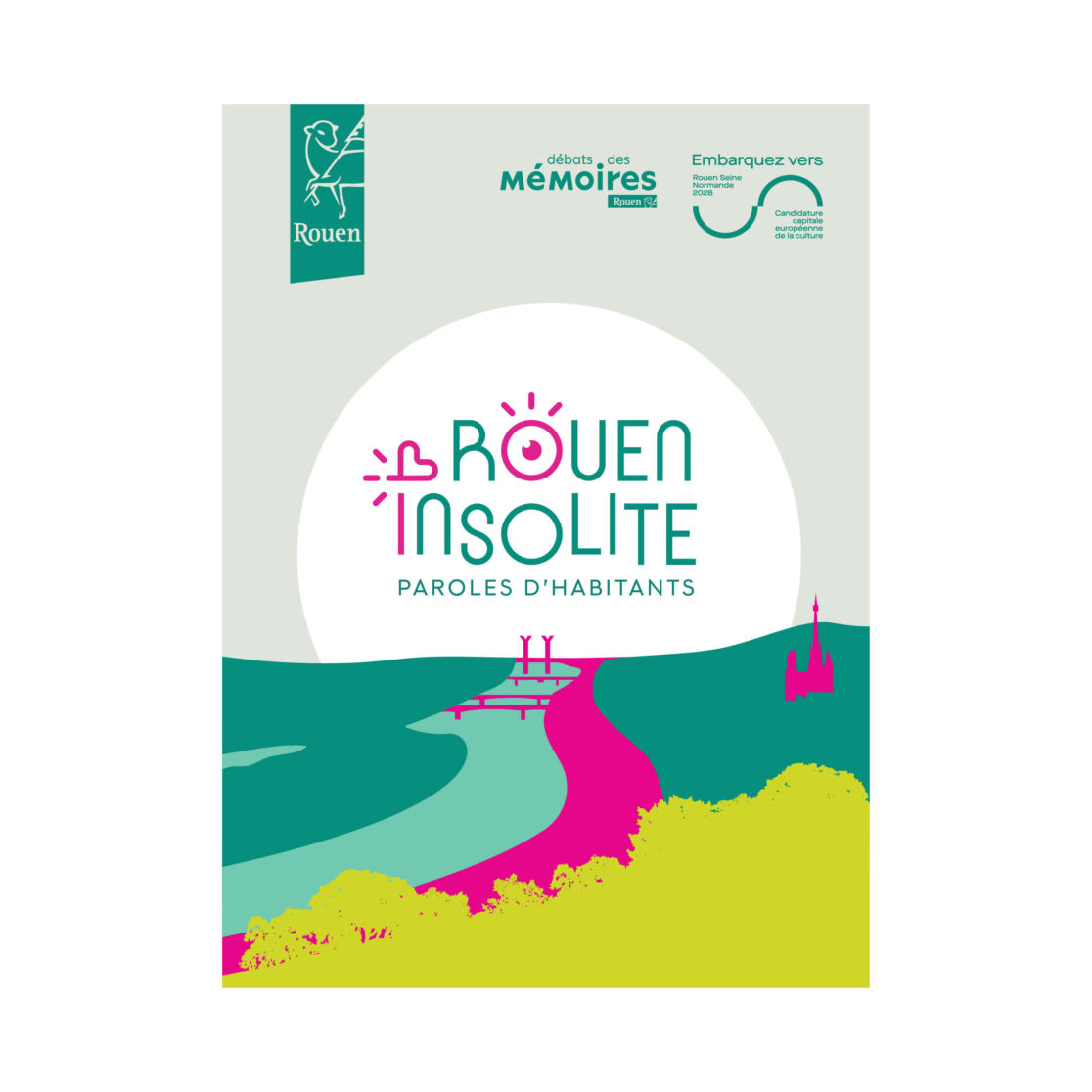 couverture, brochure, rouen insolite, tourisme, carte illustrée