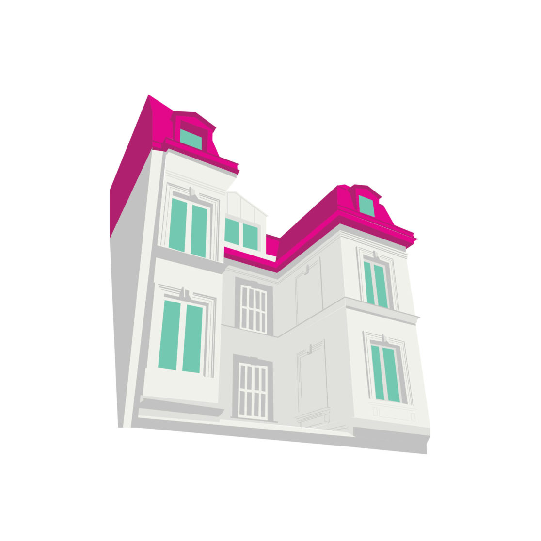 illustration de la maison jumelle de rouen, dessin