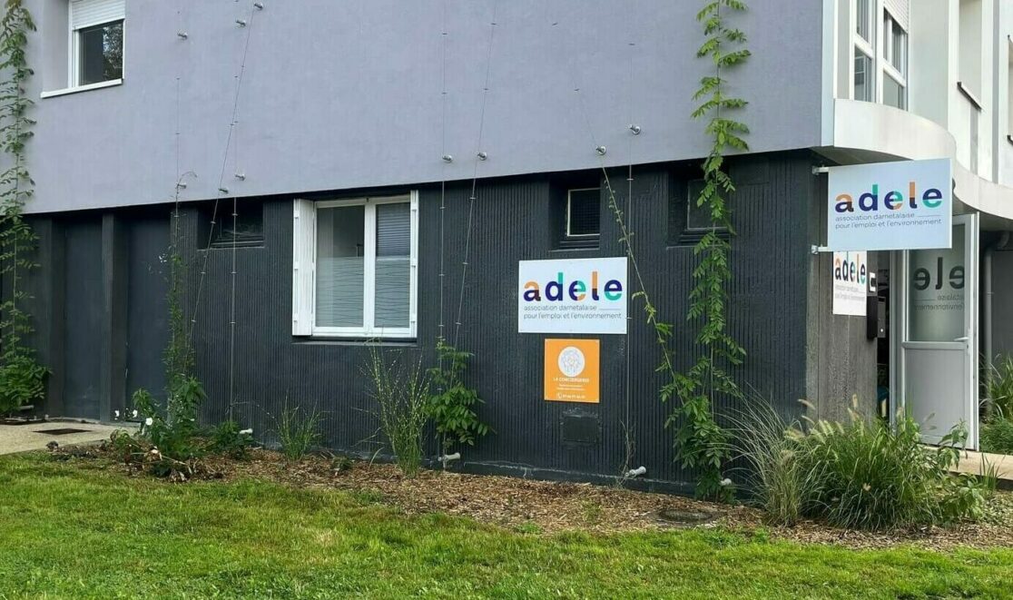 logo personnalisé adele, entreprise à but d'emploi darnétalaise, entreprise d'insertion, association darnétalaise, identité visuelle, logotype, création, graphiste rouen, vanora graphiste, enseigne, signalétique