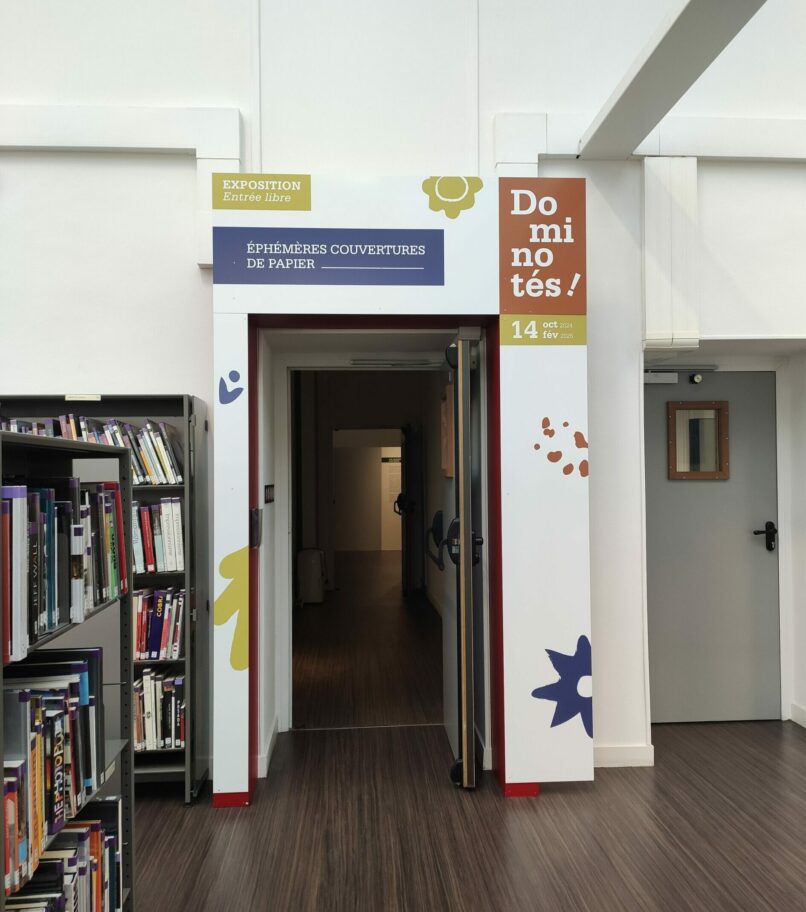exposition culturelle, rouen, graphisme, affiche, communication, identité visuelle, graphisme culturel, patrimoine, dominotés, papier dominoté, vanora graphiste, Rouen, decaux, supports communication, signalétique, bibliothèque, Bibliothèque Villon