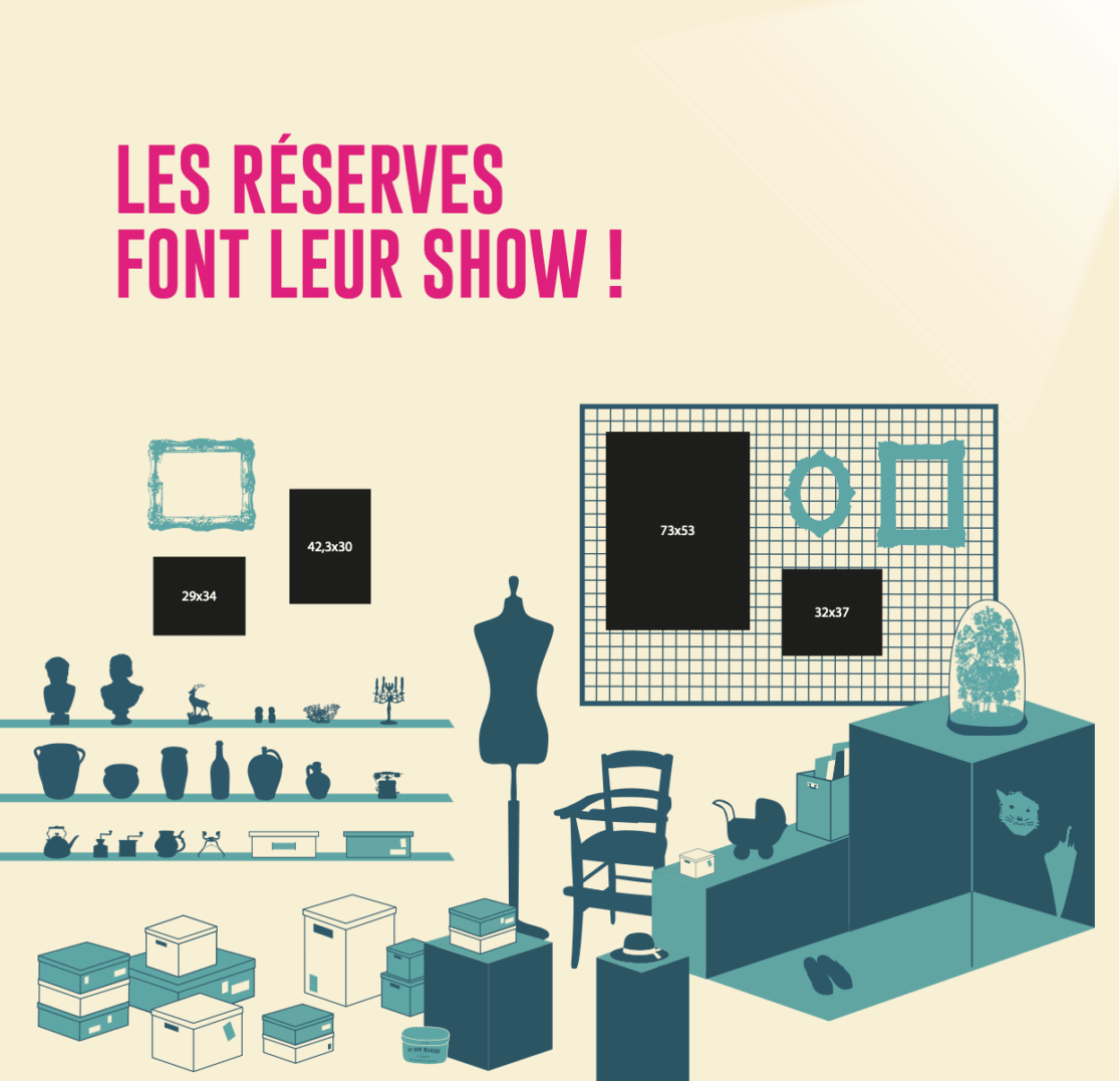Expo, exposition, musée d'art et d'histoire, St-Lô, les réserves font leur show, affiche, affiche expo, graphisme expo, La Source, exposition normandie,cartel, illustrations, texte de salle, graphiste normandie, graphisme d'exposition, graphiste evenementiel, graphiste normandie, vanora graphiste